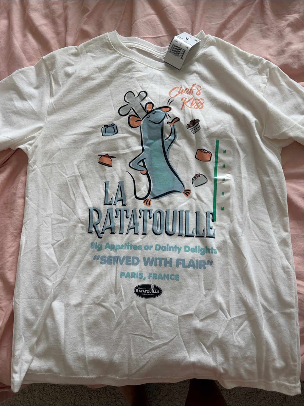 La Ratatouille Womens White Graphic Tee - Ratatouille